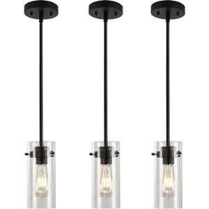 DORAIMI Pendant Lights (3 PK) Hanging Lights Fixtures, Clear Glass Shade Kitchen